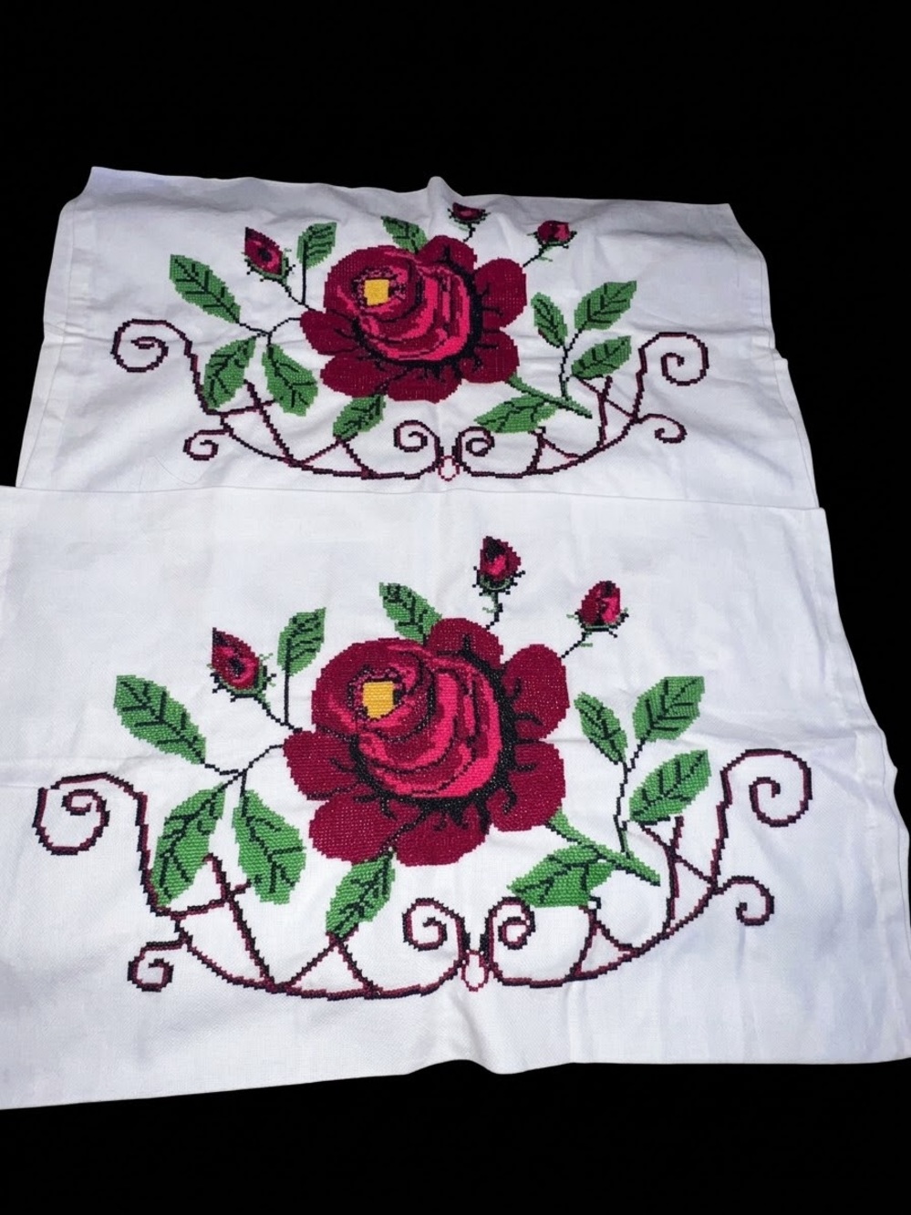 Embroidered Doilie Pillowcases Set of 2